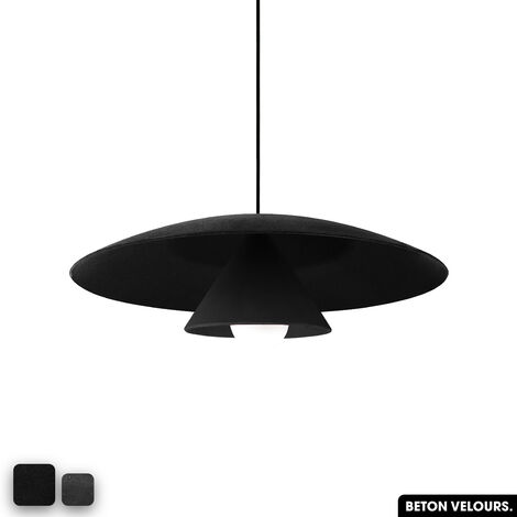 Lampe de suspension en béton velours - OLEMI VELVET CONCRETE  NOIR (1/3)