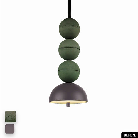 Lampe de suspension en béton - BOSFOR CONCRETE  ASPERGE - SPARROW  3 BALLES  LED 14W (1/2)