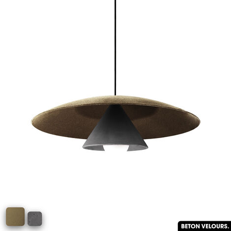 Lampe de suspension en béton velours - OLEMI VELVET CONCRETE  PEYOTE - ANTHRACITE (1/3)