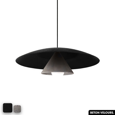 Lampe de suspension en béton velours - OLEMI VELVET CONCRETE  NOIR - GRIS (1/3)