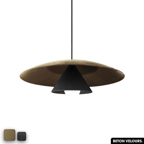Lampe de suspension en béton velours - OLEMI VELVET CONCRETE  PEYOTE - NOIR (1/3)