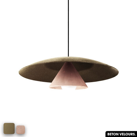 Lampe de suspension en béton velours - OLEMI VELVET CONCRETE  PEYOTE - ROSE (1/3)