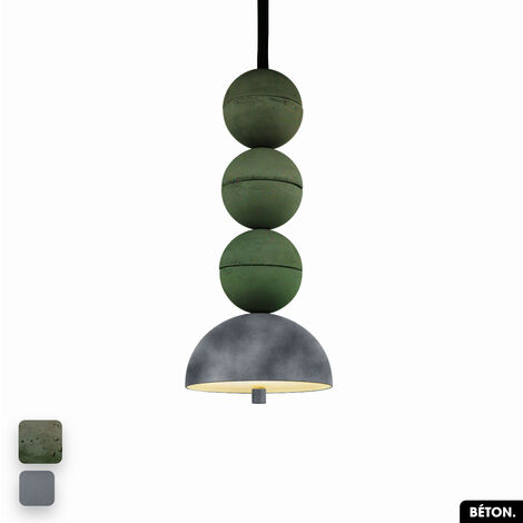 Lampe de suspension en béton velours - BOSFOR CONCRETE VELVET  ASPERGE - GRIS  3 BALLES  LED 14W (1/2)
