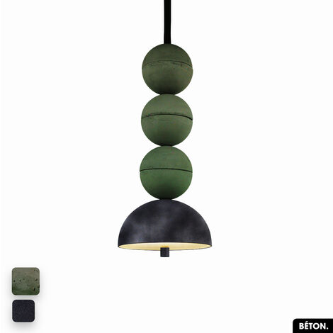 Lampe de suspension en béton velours - BOSFOR CONCRETE VELVET  ASPERGE - ANTHRACITE  3 BALLES  LED 14W (1/2)