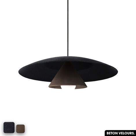 Lampe de suspension en béton velours - OLEMI VELVET CONCRETE  ANTHRACITE - CHOCOLAT (1/3)