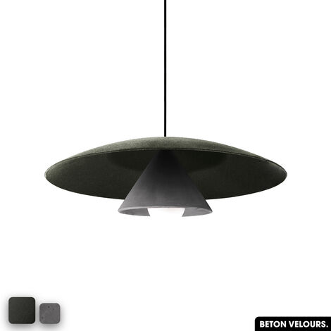 Lampe de suspension en béton velours - OLEMI VELVET CONCRETE  OLIVE - ANTHRACITE (1/3)
