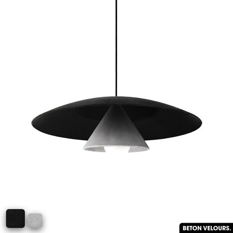 Lampe de suspension en béton velours - OLEMI VELVET CONCRETE  NOIR - BLANC (1/3)