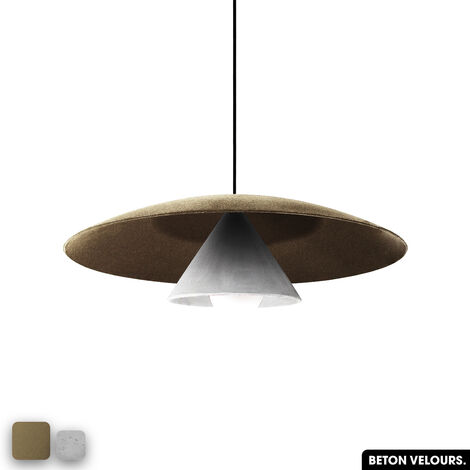 Lampe de suspension en béton velours - OLEMI VELVET CONCRETE  PEYOTE - BLANC (1/3)