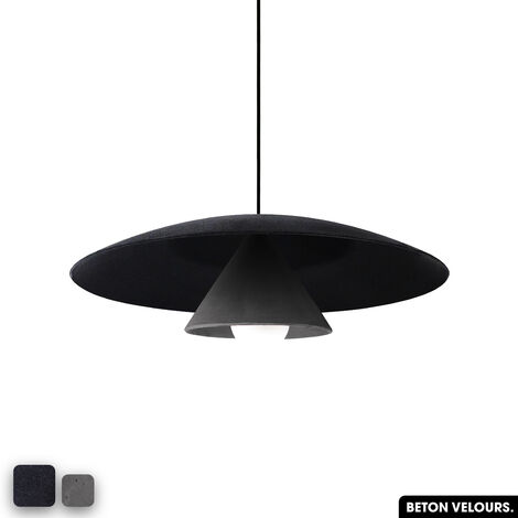 Lampe de suspension en béton velours - OLEMI VELVET CONCRETE  ANTHRACITE (1/3)