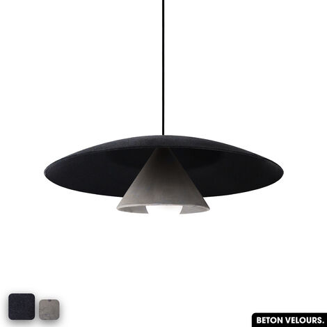 Lampe de suspension en béton velours - OLEMI VELVET CONCRETE  ANTHRACITE - GRIS (1/3)