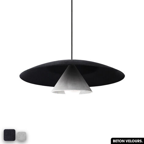 Lampe de suspension en béton velours - OLEMI VELVET CONCRETE  ANTHRACITE - BLANC (1/3)