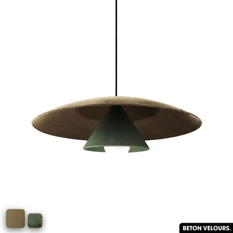 Lampe de suspension en béton velours - OLEMI VELVET CONCRETE  PEYOTE - ASPERGE (1/3)