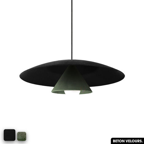 Lampe de suspension en béton velours - OLEMI VELVET CONCRETE  NOIR - ASPERGE (1/3)