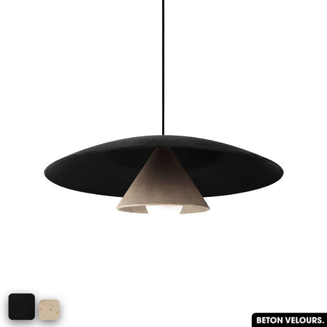 Lampe de suspension en béton velours - OLEMI VELVET CONCRETE  NOIR - SABLE (1/3)