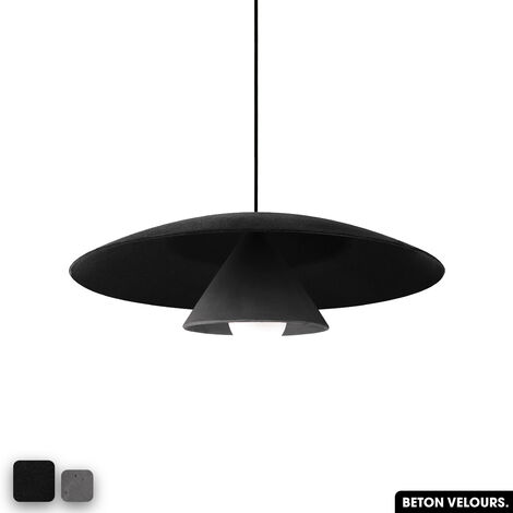 Lampe de suspension en béton velours - OLEMI VELVET CONCRETE  NOIR - ANTHRACITE (1/3)
