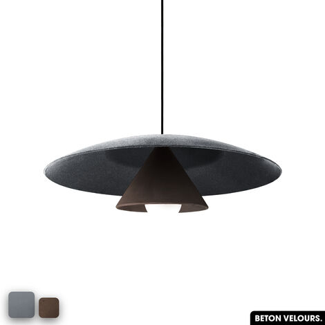 Lampe de suspension en béton velours - OLEMI VELVET CONCRETE  GRIS - CHOCOLAT (1/3)