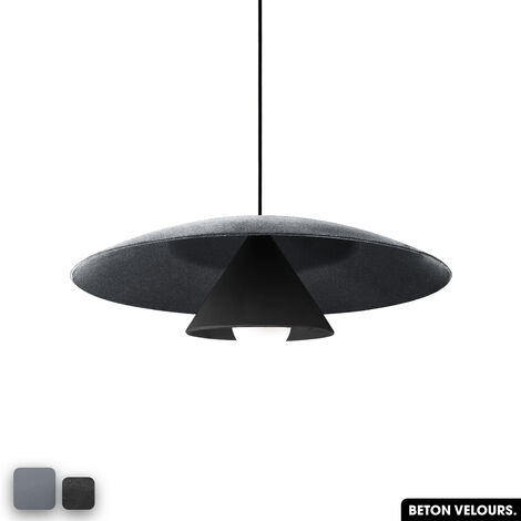 Lampe de suspension en béton velours - OLEMI VELVET CONCRETE  GRIS - NOIR (1/3)