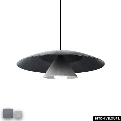 Lampe de suspension en béton velours - OLEMI VELVET CONCRETE  GRIS - BLANC (1/3)