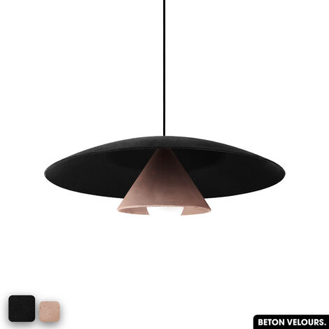 Lampe de suspension en béton velours - OLEMI VELVET CONCRETE  NOIR - ROSE (1/3)