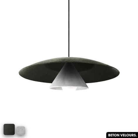 Lampe de suspension en béton velours - OLEMI VELVET CONCRETE  OLIVE - BLANC (1/3)