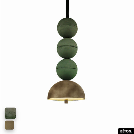 Lampe de suspension en béton velours - BOSFOR CONCRETE VELVET  ASPERGE - PEYOTE  3 BALLES  LED 14W (1/2)