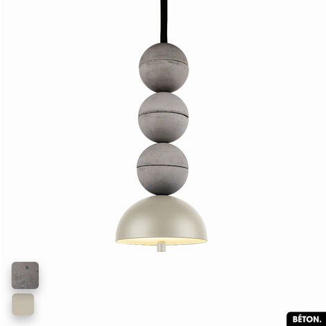 Lampe de suspension en béton - BOSFOR CONCRETE  GRIS - PEYOTE  3 BALLES  LED 14W (1/2)