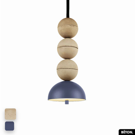 Lampe de suspension en béton - BOSFOR CONCRETE  SABLE - INDIGO  3 BALLES  LED 14W (1/2)