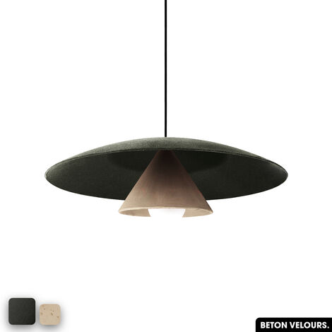 Lampe de suspension en béton velours - OLEMI VELVET CONCRETE  OLIVE - SABLE (1/3)