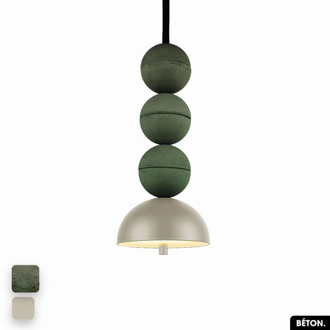 Lampe de suspension en béton - BOSFOR CONCRETE  ASPERGE - PEYOTE  3 BALLES  LED 14W (1/2)