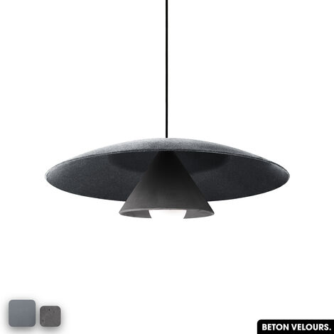Lampe de suspension en béton velours - OLEMI VELVET CONCRETE  GRIS - ANTHRACITE (1/3)