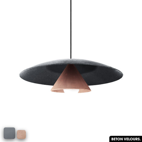 Lampe de suspension en béton velours - OLEMI VELVET CONCRETE  GRIS - ROSE (1/3)