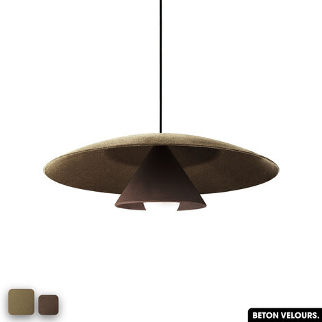 Lampe de suspension en béton velours - OLEMI VELVET CONCRETE  PEYOTE - CHOCOLAT (1/3)