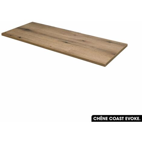 Otitec – Plan de vasque en bois chêne Coast Evoke L.120 x P.46 x H.2,5 – Résistant à l'humidité – Bois FSC pour durabilité – Salle de bains moderne