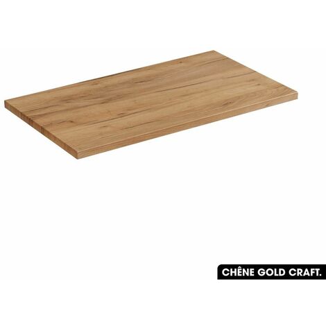 Plan de vasque en bois  CHÊNE GOLD CRAFT  L.81 x P.46 x H.2,5