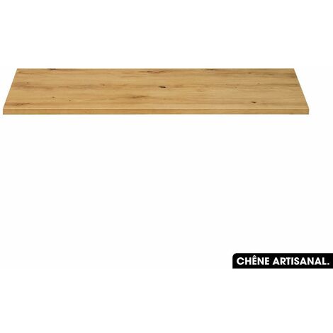 Plan de vasque en bois  CHÊNE ARTISANAL  L.120 x P.48 x H.2,5