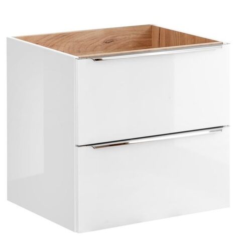 Meuble sous lavabo de salle de bain ELENA BLANC L.60 - H.57 - P.45,5 (1/4)