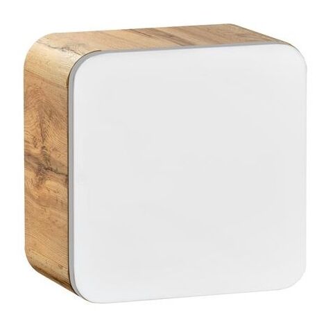 Caisson meuble haut de salle de bain - Chêne artisanal doré et blanc brillant - L35-H35-P22 - ARRIBA