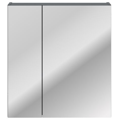 Armoire de salle de bain avec miroir murale - Bleu indigo - L60-H65-P17 - KLAUS (1/4)
