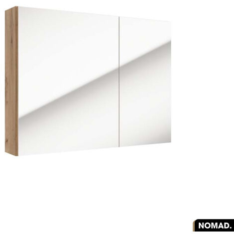 Amoire/Miroir de salle de bain NOMAD OAK 80 x 60 x 15 cm (1/2)