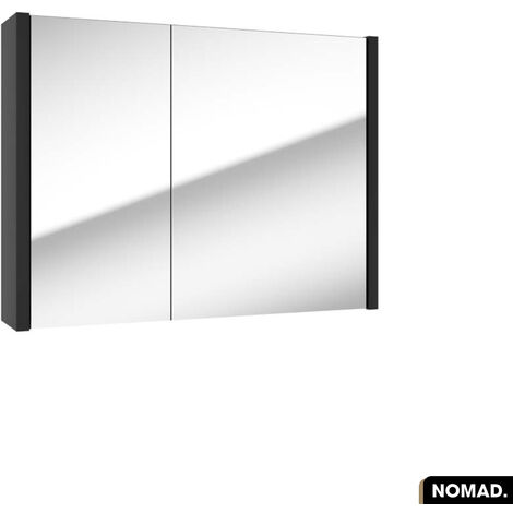 Amoire/Miroir de salle de bain NOMAD NOIR 80 x 60 x 15 cm (1/3)