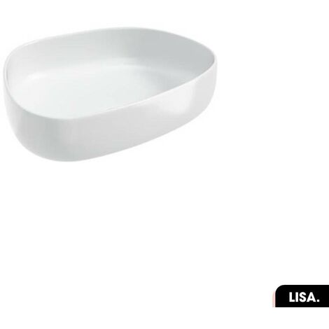 Vasque à poser avec siphon OFFERT LISA Blanc 48,5 × 12,5 × 36,5 (1/3)