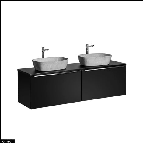 Set de meubles sous vasque - 160 cm - avec 2 Vasques à poser et Plan - BOLD BLACK (1/5)