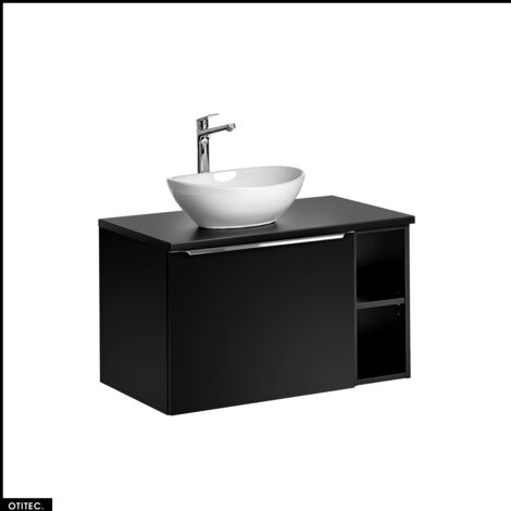 Meubles sous vasque - 80 cm - avec Vasque à poser et Plan - BOLD BLACK (1/5)
