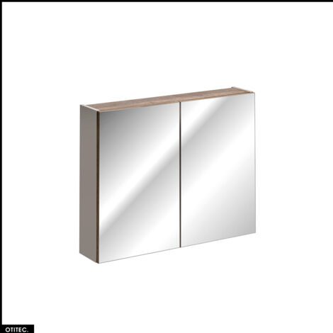 Meuble miroir - 80 cm - 2 portes - BOLD TAUPE (1/5)
