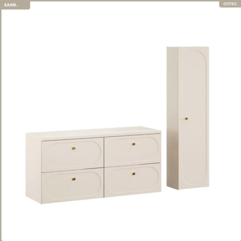 Ensemble de meubles sous vasque - 120 cm - avec Plan - Colonne - SAND (1/5)