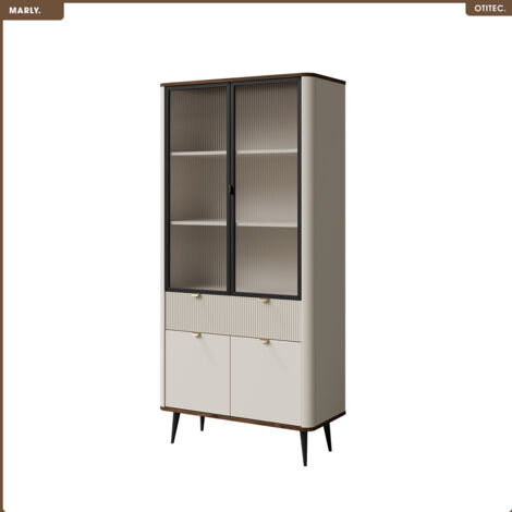 Armoire vitrine - L.90 x H.191 x P.42 - MARLY