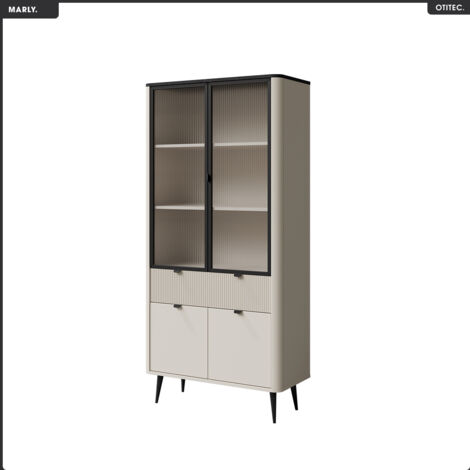 Armoire vitrine - L.90 x H.191 x P.42 - MARLY (1/2)
