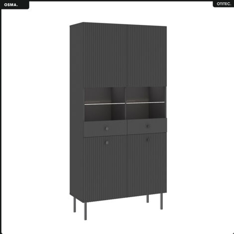 Armoire vitrine - H.193 x L.91 x P.42 - OSMA - NOIR (1/5)