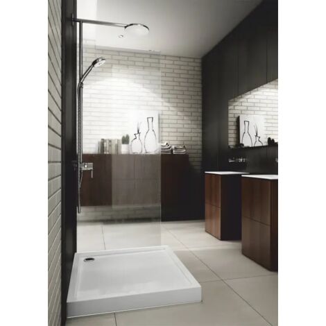 Receveur de douche en acrylique blanc  70 x 100 x 12 cm  – structure en pierre – réctangulaire – JAMAICA (1/5)