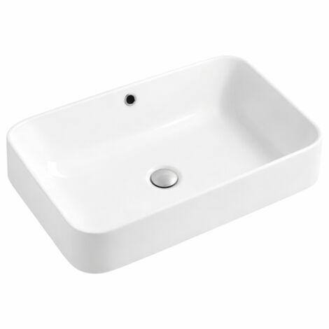 Vasque à poser rectangulaire -60 x 40 cm -Blanc -LIFA (1/4)